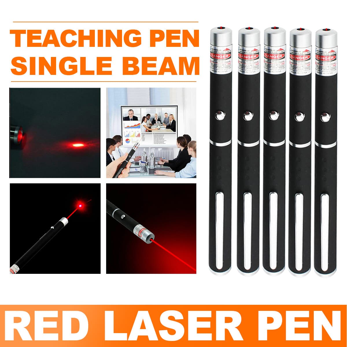 Precise Red Laser Pointer, Pack of 5